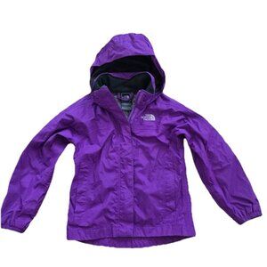 The North Face Girl Purple RainCoat Zip Hook jacket Hyvent 5 Years A001042